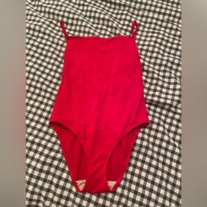 Fortnight red one piece bathing suit L